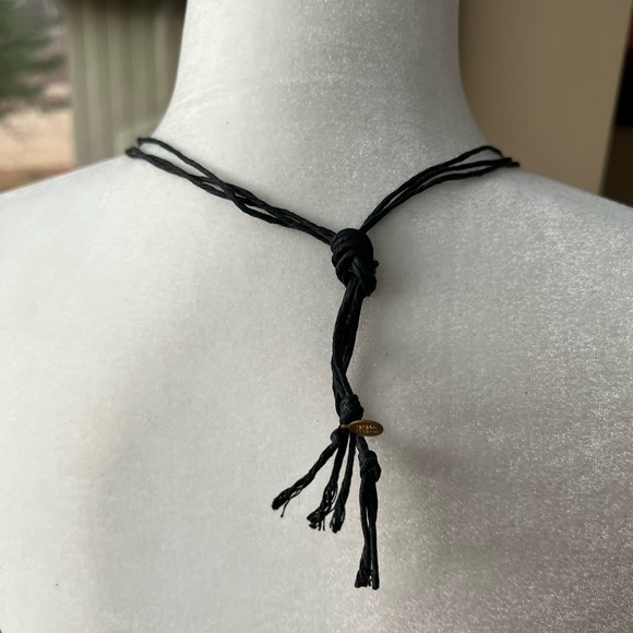 Vintage Teresa Goodall Black fringe Turquoise Blue Necklace 💙 - Picture 7 of 7